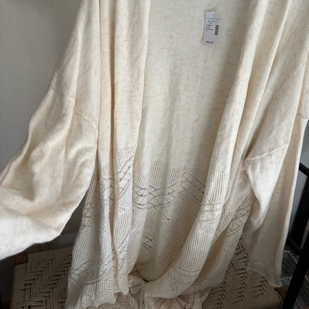 Maurices Cream Open Knit Sweater